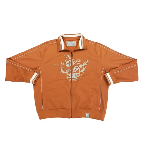 Nike Texas Longhorns Smirking Bevo Logo Full Zip Track Jacket Mens Sz 2XL Orange Cover
