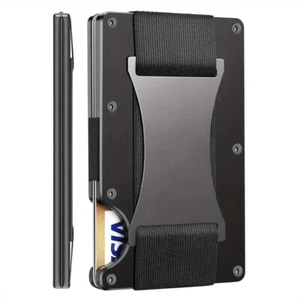 The Ridge Style Titanium Wallet with RFID Blocking Card Slots, Money Strap Usa - Picture 1 of 4