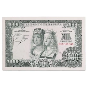 Espagne - billet 1000 pesetas 1957 Ferdinand II Isabelle de Castille SPL P.149a - Imagen 1 de 2