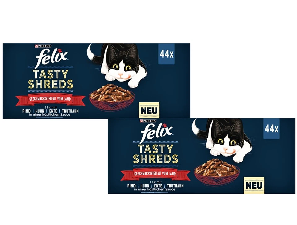 (EUR 6,10 / kg) Felix Tasty Shreds "G. vom Land in Sauce": 88 Beutel zu 80 g - Bild 1 von 1