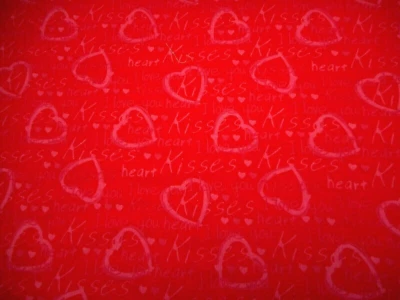 Ткань Valentine 1 ярд розовые сердца любовный сценарий на красном хлопке винтажный - Изображение 1 из 2