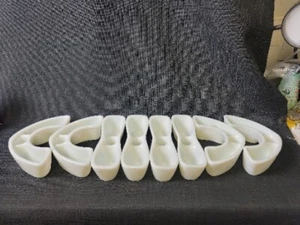 VINTAGE MCM 1950'S FENTON WHITE MILK GLASS CLUSTERETTES 8 PC FLORAL CANDLE SET - Picture 1 of 11