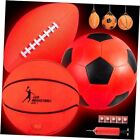 3 Pack Glow in The Dark Balls Set Include Official Sized Light up Basketball, 