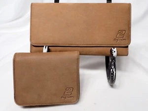 #2 Rusty Wallace Mini Organizer Leather Wallet ID Zipper + Checkbook holder - Picture 1 of 8