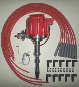 CADILLAC 472-500 1968-1974  HEI DISTRIBUTOR & Red 8mm Universal Spark Plug Wires - Foto 1 di 2