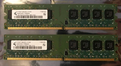 2GB (2 x 1GB) HYS64T128020EU-2.5-B2 PC2-6400U-666-12-E0 2Rx8 RAM Memory Kit - Image 1 of 2