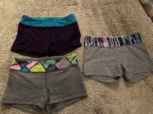 Ivivva by Lululemon Girls Shorts size 14 Rhythmic Booty Compression Lot Of 3 - Picture 1 of 10