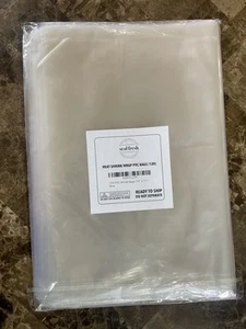 240 Pcs 12x17 Inches Clear PVC Heat Shrink Wrap Bags for Packagaing DVD/CD - Picture 1 of 1