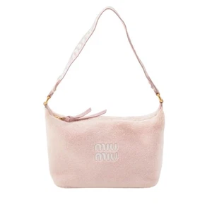 MIU MIU miumiu Matelasse Wolle Handtasche Schultertasche rosa Frottee gut - Bild 1 von 8