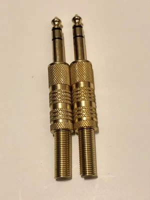 LOTE DE 2 cables de amplificador de música para guitarra tocados en oro usados funcionando en excelente estado Foto 1 de 4