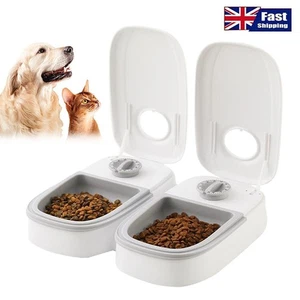2X Automatic Pet Feeder Timer Bowl Cat Dog Food Dispenser Dish - Picture 1 of 8