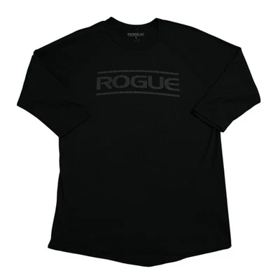 Camisa Rogue Manga 3/4 Para Hombre Talla Grande Negra Ropa Activa Gimnasio Entrenamiento Crossift Foto 1 de 4