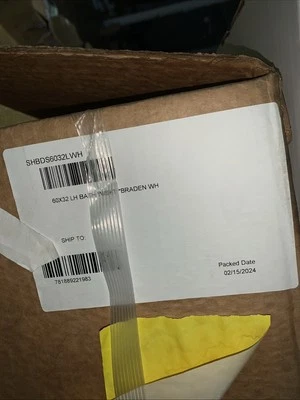 Signature Hardware 60"x32" Bradenton Acrílico Alcoba Bañera Drenaje Izquierdo Blanco Foto 1 de 4