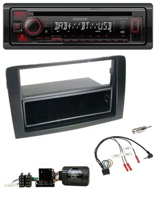 Kenwood Lenkrad CD USB Bluetooth DAB Autoradio für Fiat Idea 2006-2012 schwarz - Bild 1 von 4