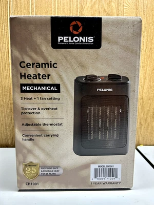 Calentador de espacio mecánico de cerámica Pelonis 9 pulgadas 1500 vatios con termostato CH1001 NUEVO Foto 1 de 4