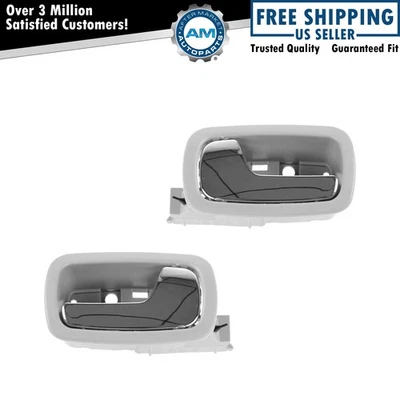 Juego de pares de manijas de puerta delanteras interiores grises y cromadas para 05-10 Chevy Cobalt NUEVO Foto 1 de 4