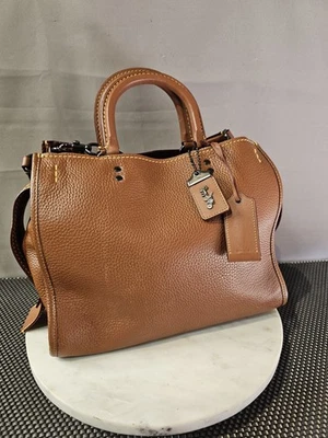 Coach 1941 Rogue 30 MEDIUM British Tan Leather Triple Compartment 28124 Good Con - Image 1 of 4