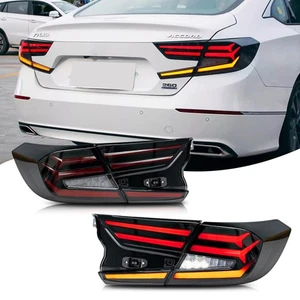 LED Tail Lights for Honda Accord 2018-2023 10th Gen Black Rear Lamps Assembly - Picture 1 of 5