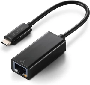ELECOM Wired LAN Adapter USB Type C to RJ45 for Switch / windows / mac OS Black - Picture 1 of 3