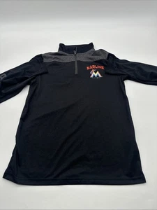 Miami Marlins Under Armour Sweater Youth Baseball Black Logo Full Zip..#32016 - Picture 1 of 9