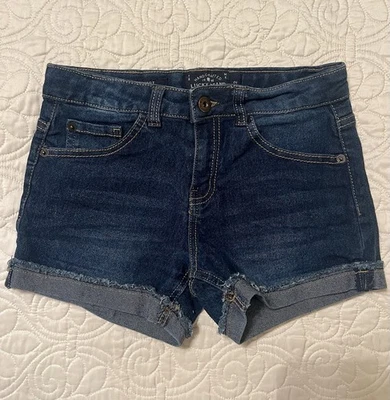 Lucky Brand Riley Youth Girls Jeans Shorts Size 12 Blue Denim Raw Hem - Image 1 of 4