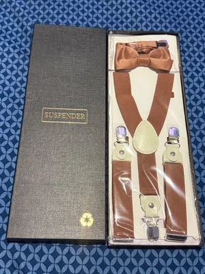 Juego de tirantes y pajaritas marrón envío gratuito Foto 1 de 4