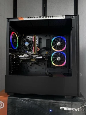🎮 RGB Gaming PC Desktop Computer i5 8GB RAM 750GB SSD + HDD RX 580 WIFI - Image 1 of 3