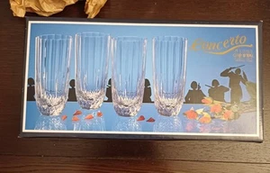 Concerto 24% Lead Crystal Capri Hi Ball Glasses × 4 Vintage - Picture 1 of 2