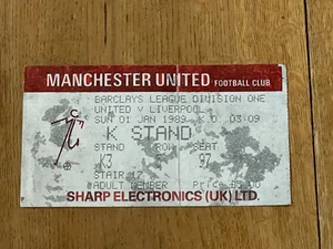 TICKET 1988/89 Manchester United v Liverpool League - Shiny - Picture 1 of 1