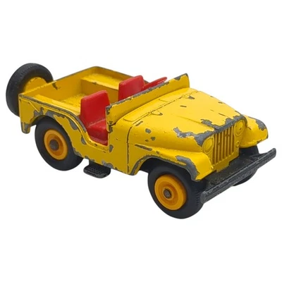 老式火柴盒系列黄色吉普车编号 72 Lesney 英国制造 — 第 1/4 张图片