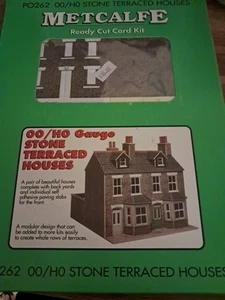Po262 Stone Terraced Houses Metcalfe OO/HO Gauge Building Card Kits - Foto 1 di 2