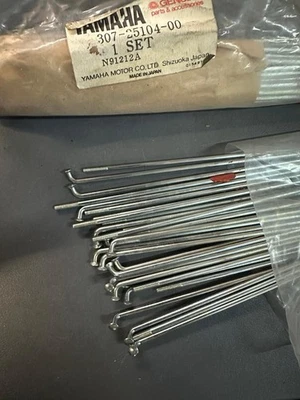 YAMAHA AS3 AS2 TA125 RD125 1972-1977 SPOKE SET 307-25104-00-00 JAPAN N.O.S - Image 1 of 4