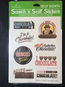 Vintage Hallmark Silky Scents Chocolate Scent Scratch N Sniff Sticker 1984 NOS - Picture 1 of 8