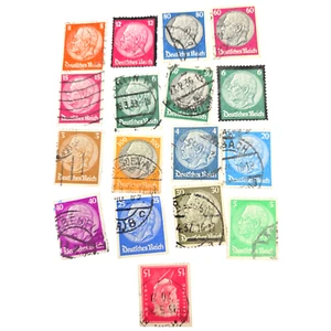 Lote de 17 estampillas alemanas del Reich alemán Paul Von Hindenburg de colección Alemania - Imagen 1 de 10