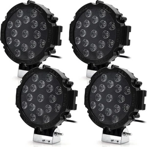 2/4x 7inch Round LED Light Pod Bar Spot Flood Driving Fog ATV SUV Offroad Truck - Picture 1 of 14