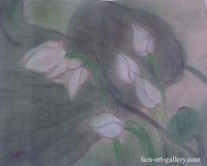 Nghiem Thanh Nha Vietnamese The Lotus original Art In Heart - Picture 1 of 1