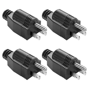 4PCS Electrical Replacement Plug 3 Prong Male Plug End Extension Cord Plug - Picture 1 of 12
