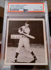 G331 1950 HAGE'S DAIRY JACK GRAHAM BATTING SWING PSA 3