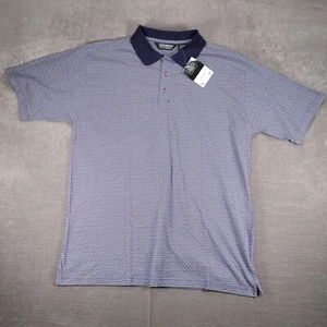 Knightsbridge Polo Shirt Geometric Print Short Sleeve Casual Top Large New - Picture 1 of 10