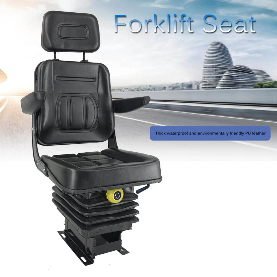 Asiento de suspensión para tractor de carretilla elevadora asiento impermeable con rieles deslizantes y base Foto 1 de 4