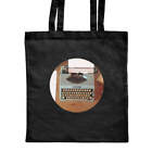 'Typewriter' Classic Black Tote Shopper Bag (ZB00001457)