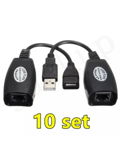 10 Set  Adapters Network USB2.0 Ethernet Extension Cable To RJ45 Extender Cables - Bild 1 von 3