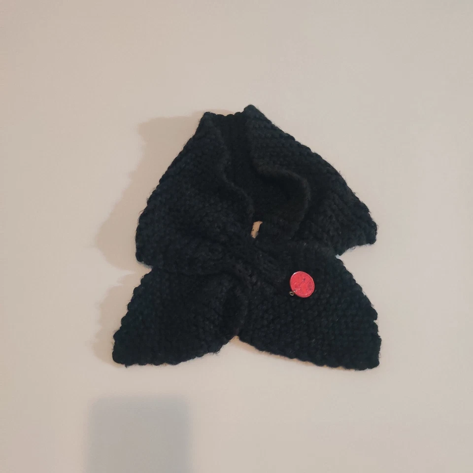 Charter Club Bufanda Invierno Cuello Calentador Crochet Rojo Broche Acento Cerradura Cierre Foto 1 de 4