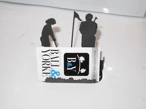 NUEVO. Metal. Portatarjetas de visita para pareja de golf. Bonito Coleccionable - Imagen 1 de 2
