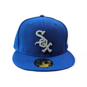 Men's Chicago White Sox New Era Royal Blue Team Logo 59FIFTY Fitted Hat - Picture 1 of 3