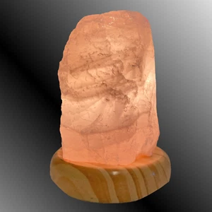 Rosenquarz Leuchte, auf Holzsockel m. Elektrik - Bild 1 von 6