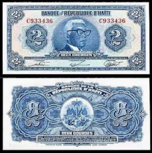 1971-1979 Haiti 2 Gourdes P-231 UNC NEW Banknote - Picture 1 of 2