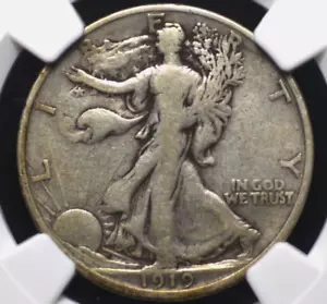 1919 D WALKING LIBERTY HALF DOLLAR NGC F12 WELL SPENT YET WHOLESOME AND ORIGINAL - Picture 1 of 5