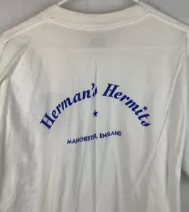 Vintage Herman's Hermits T Shirt World Tour Peter Noone Rock Manchester Band - Picture 1 of 6