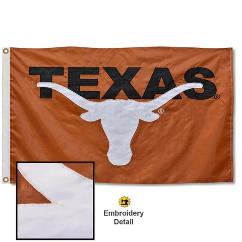 Texas Longhorns Embroidered and Appliqued Nylon Flag Cover